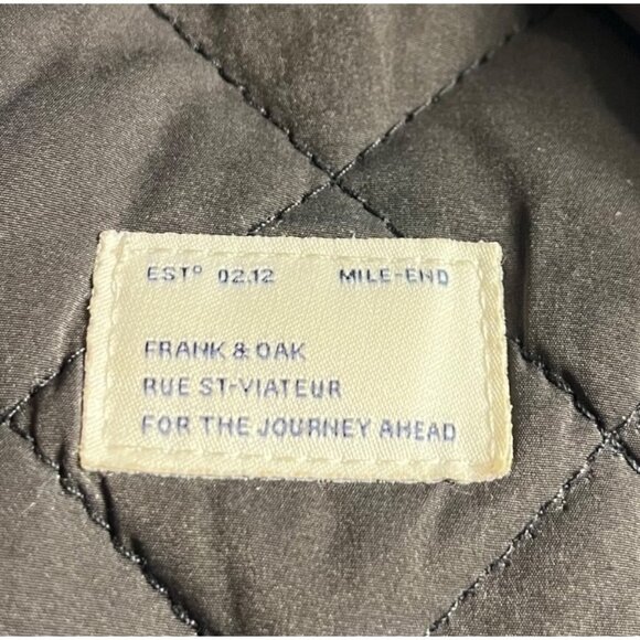 Frank & Oak Mens Quilted Jacket XL Outerwear Polyester/Nylon Blend black - Picture 7 of 12